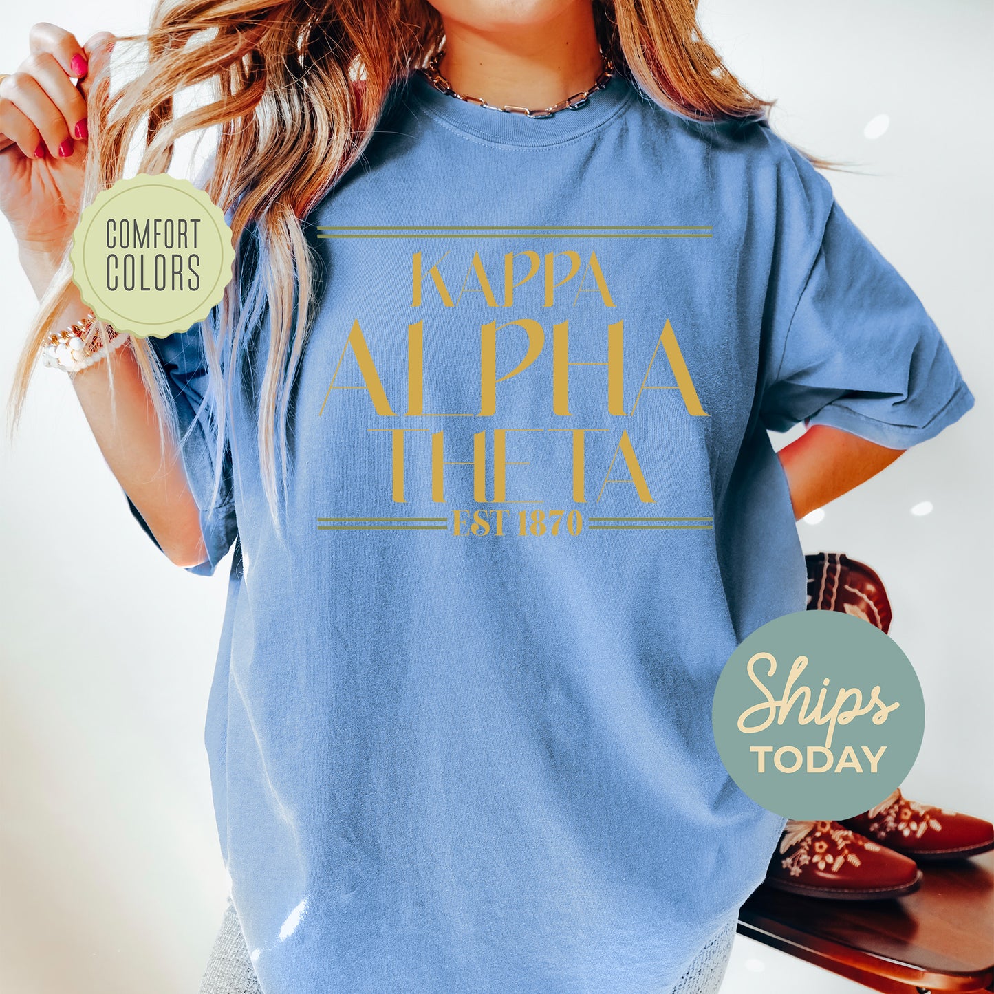Kappa Alpha Theta Greek Harmony Comfort Colors Sorority T-shirt _ 34979g