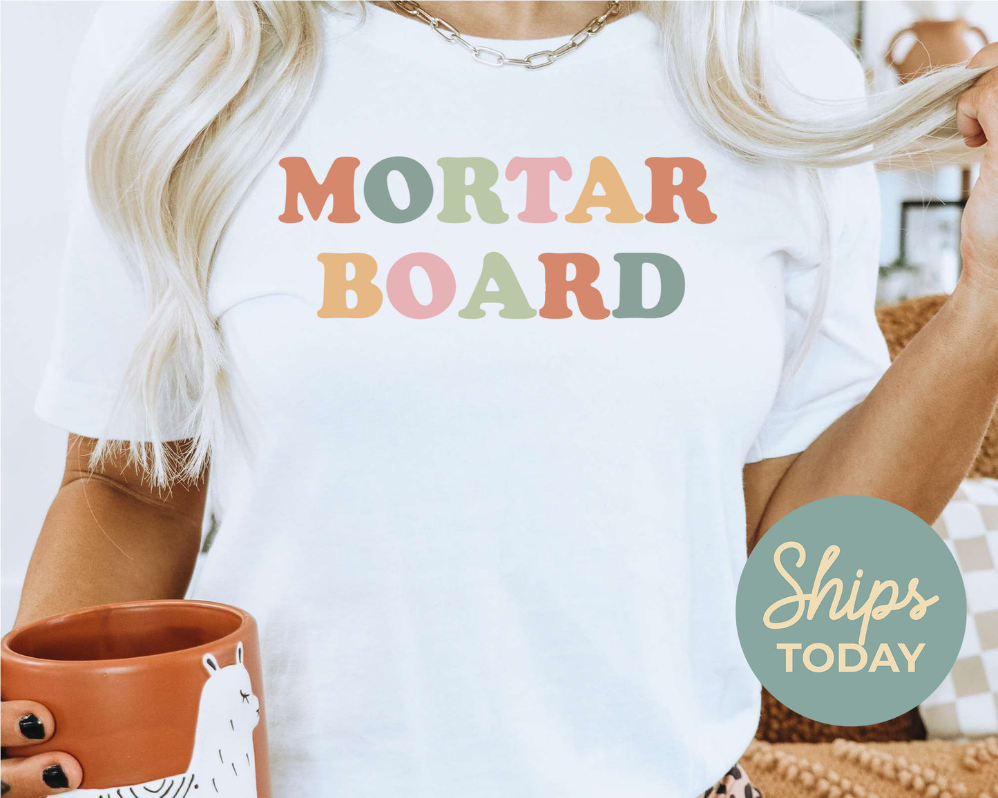 Mortar Board Bright and Colorful Sorority T-shirt _ 3475g