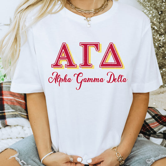 Alpha Gamma Delta Greek Colors Sorority T-shirt _ 36072g