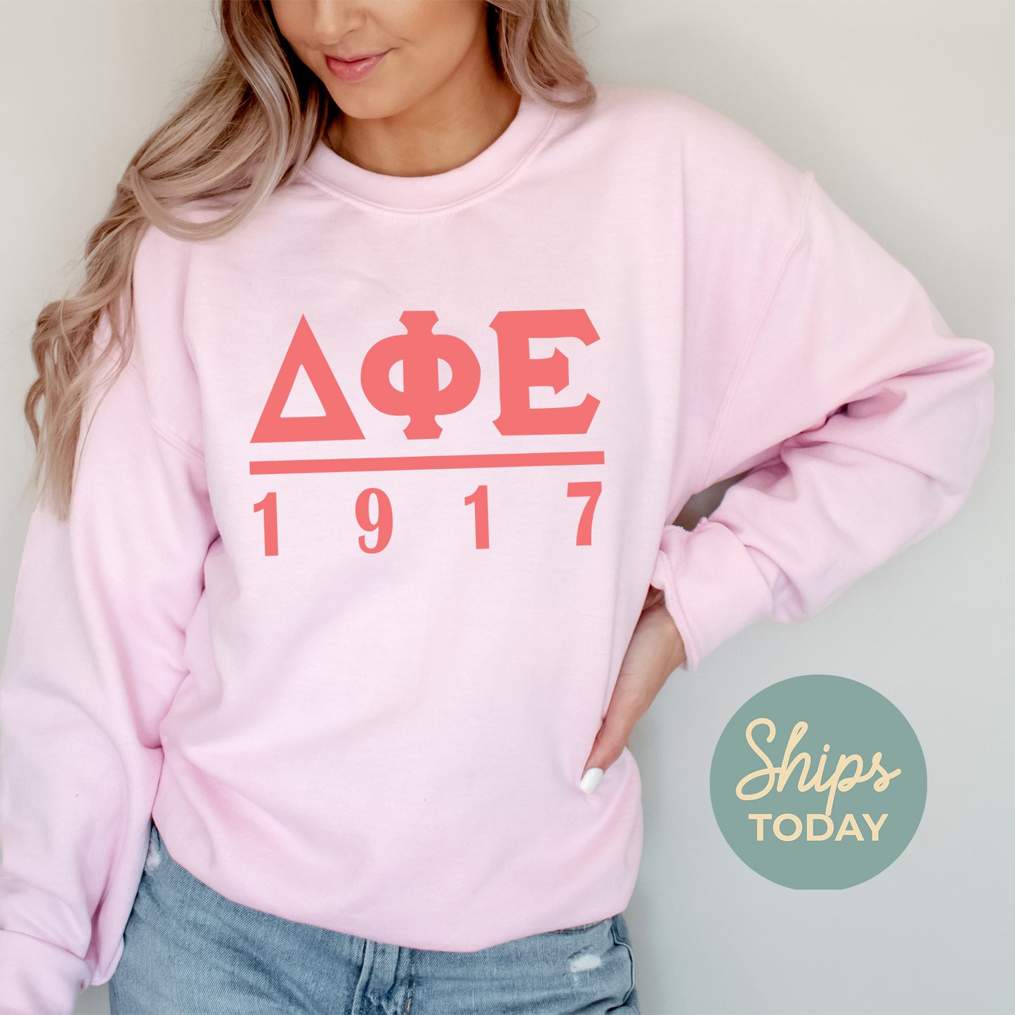 Delta Phi Epsilon Monochromatic Sorority Sweatshirt _ 30855g