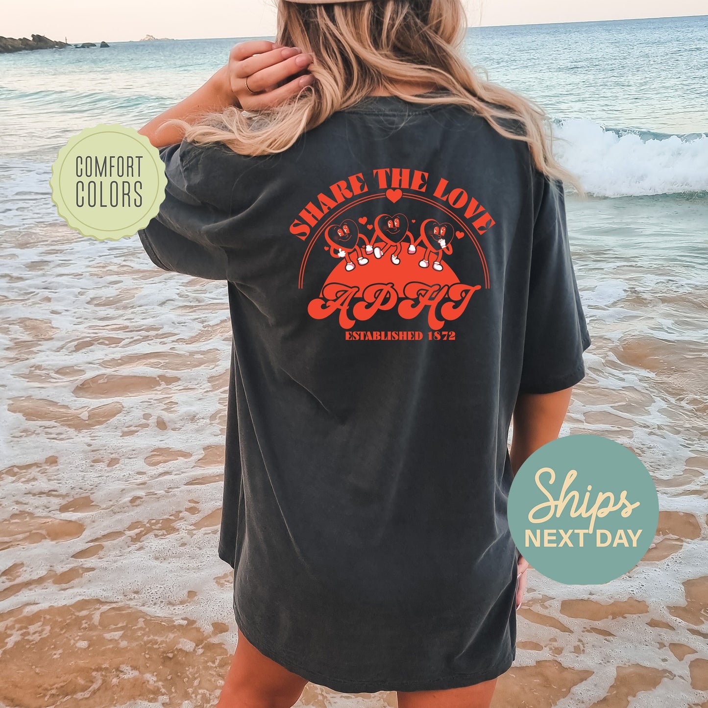 Alpha Phi Share the Love Comfort Colors Sorority T-shirt _ 33237g