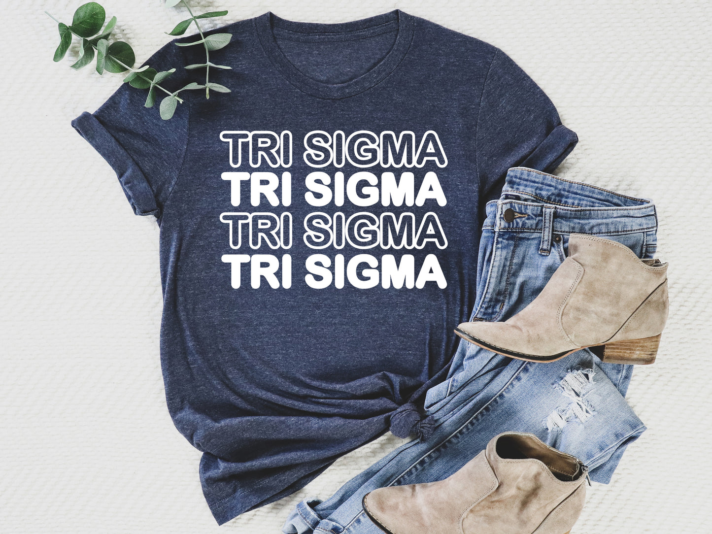 Sigma Sigma Sigma Bold Bubble Letter Sorority T-shirt _ 2235g