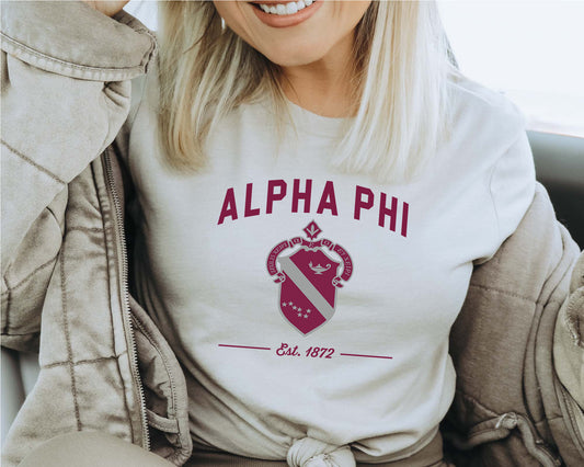 Alpha Phi Loyalty Crest Sorority T-shirt _ 4425g