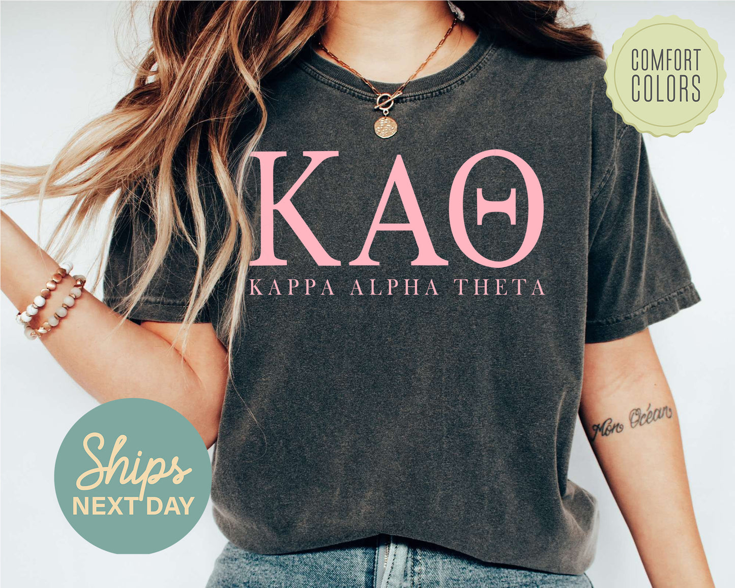 Kappa Alpha Theta Everything Pink Comfort Colors Sorority T-shirt _ 325g