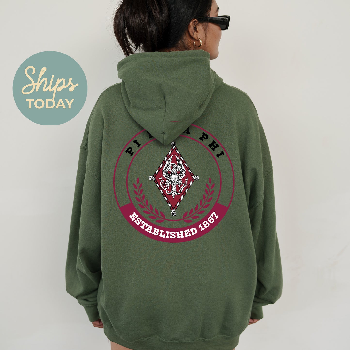 Pi Beta Phi Crested Tradition Sorority Hoodie _ 32836g