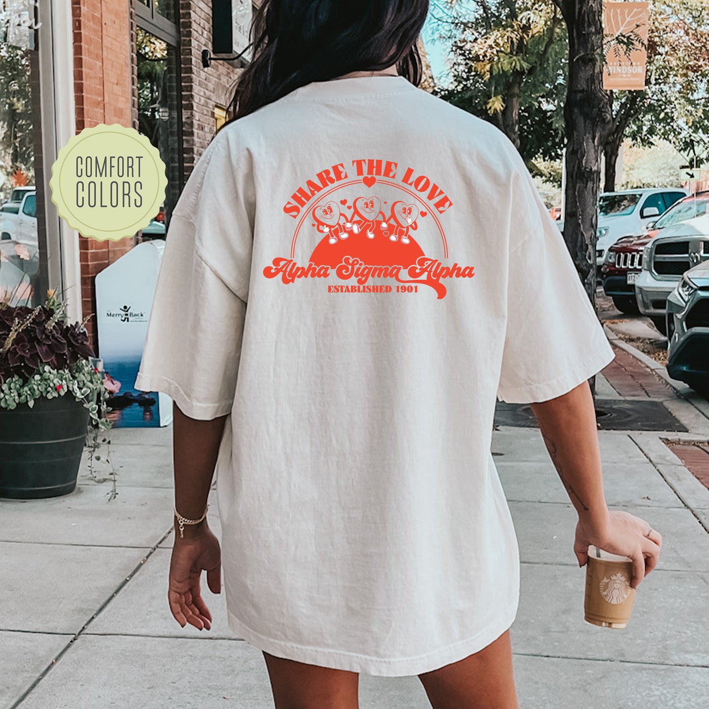 Alpha Sigma Alpha Share the Love Comfort Colors Sorority T-shirt _ 33238g