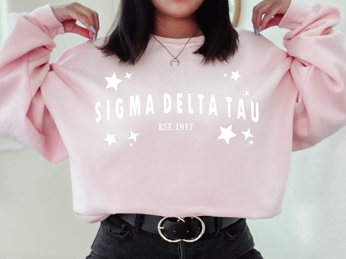 Sigma Delta Tau Arched Star Sorority Sweatshirt _ 2286g