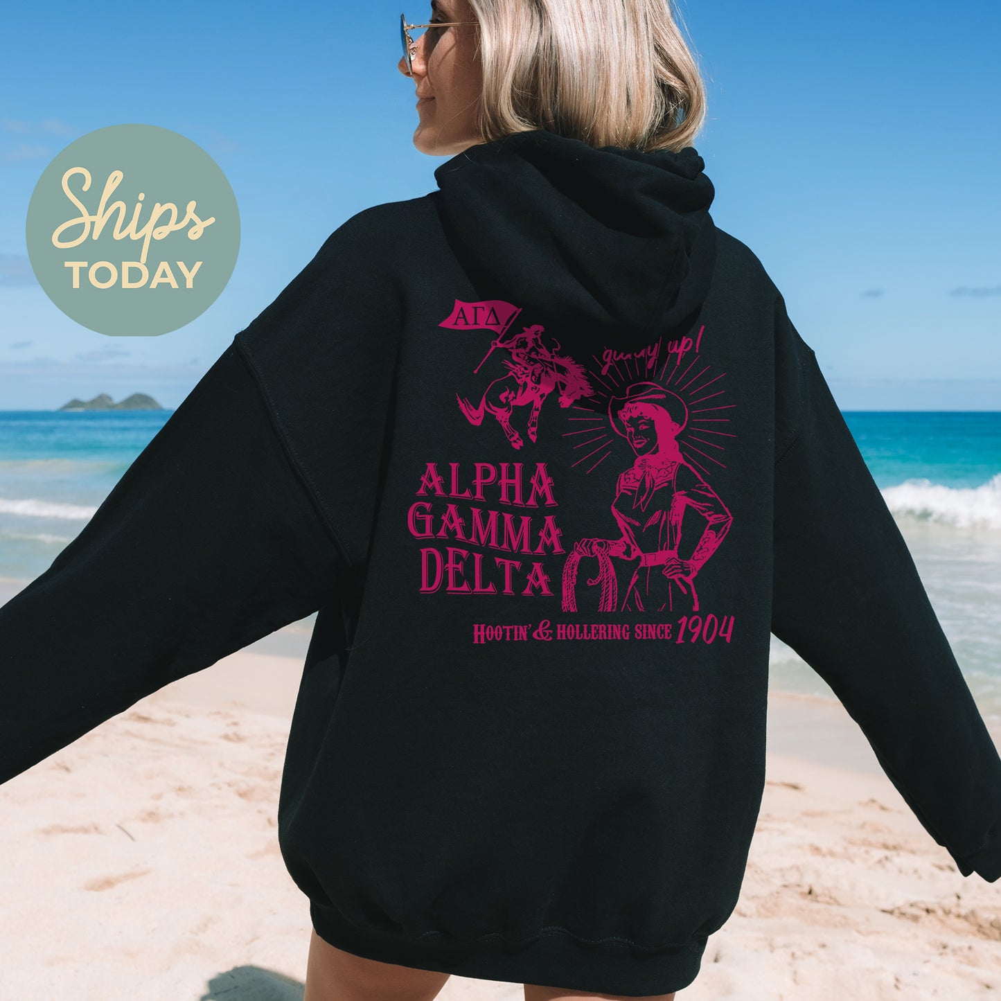 Alpha Gamma Delta Giddy Up Sorority Hoodie _ 36177g