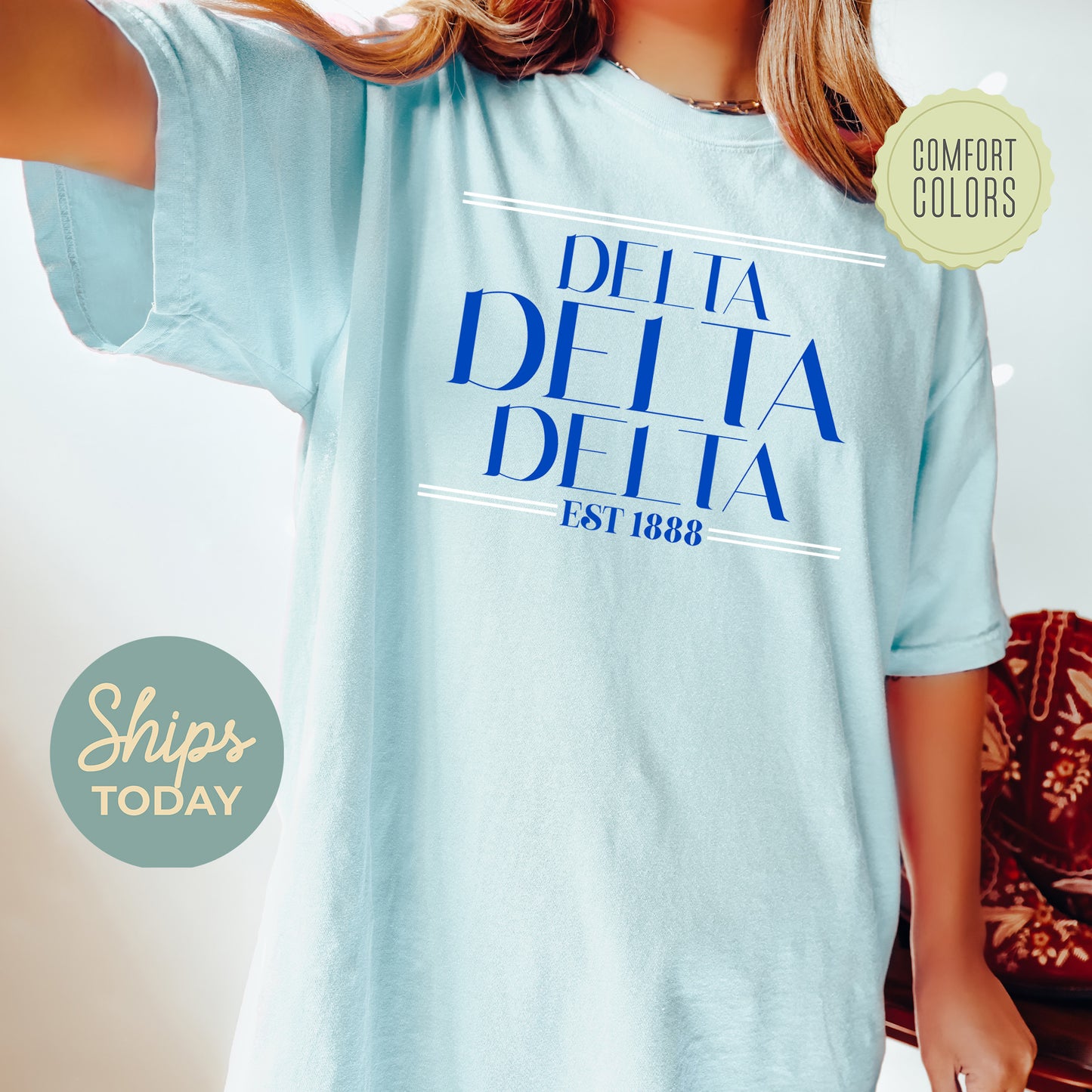 Delta Delta Delta Greek Harmony Comfort Colors Sorority T-shirt _ 34974g