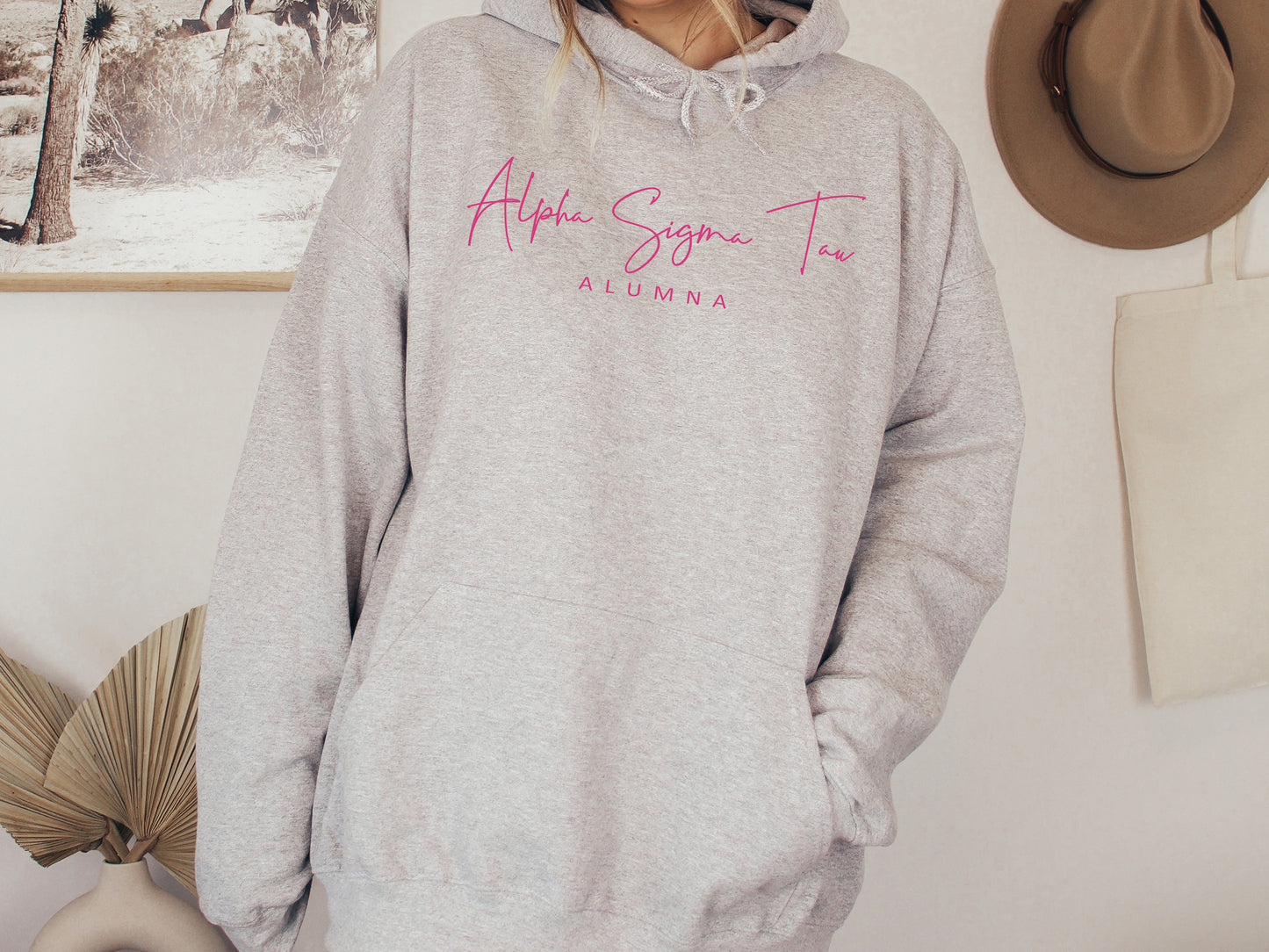 Alpha Sigma Tau Simple and Sweet Alumna Sorority Hoodie _ 499g