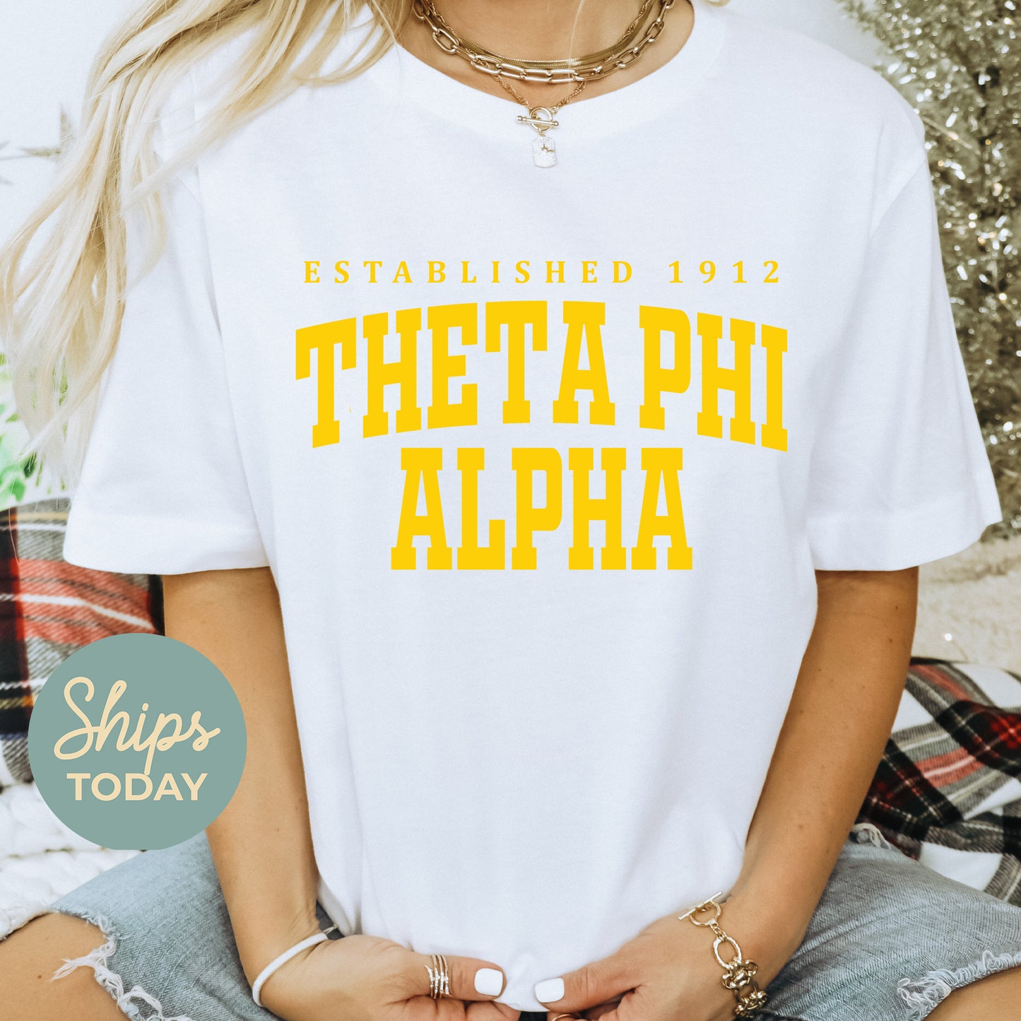 Theta Phi Alpha Bold Letters Sorority T-shirt _ 35144g