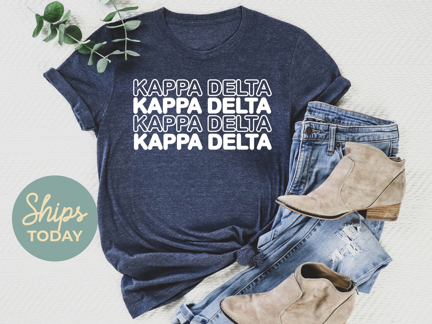 Kappa Delta Bold Bubble Letter Sorority T-shirt _ 2228g