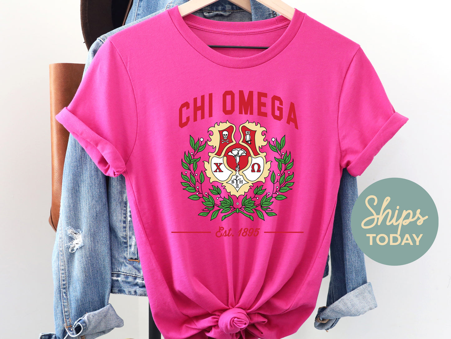 Chi Omega Loyalty Crest Sorority T-shirt _ 4429g