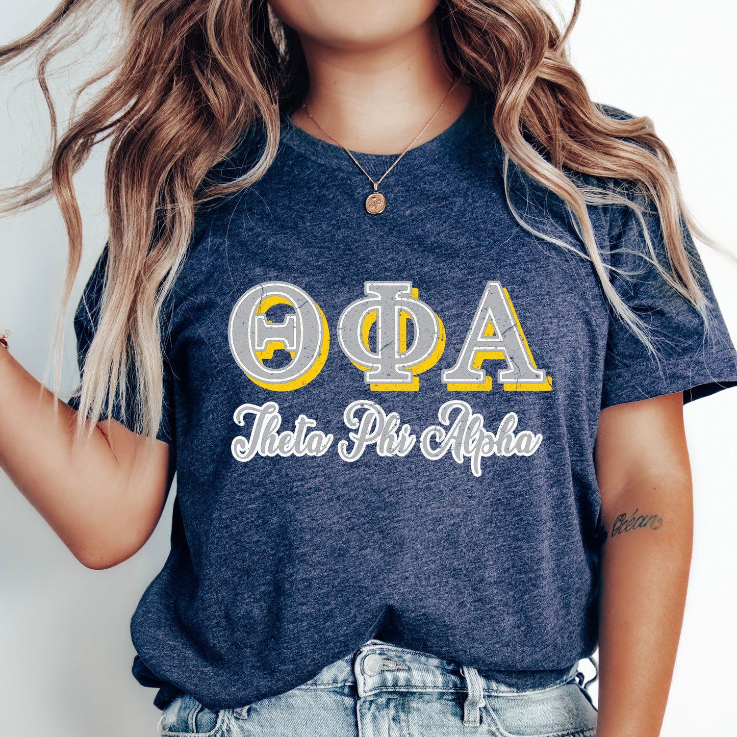Theta Phi Alpha Greek Colors Sorority T-shirt _ 36093g