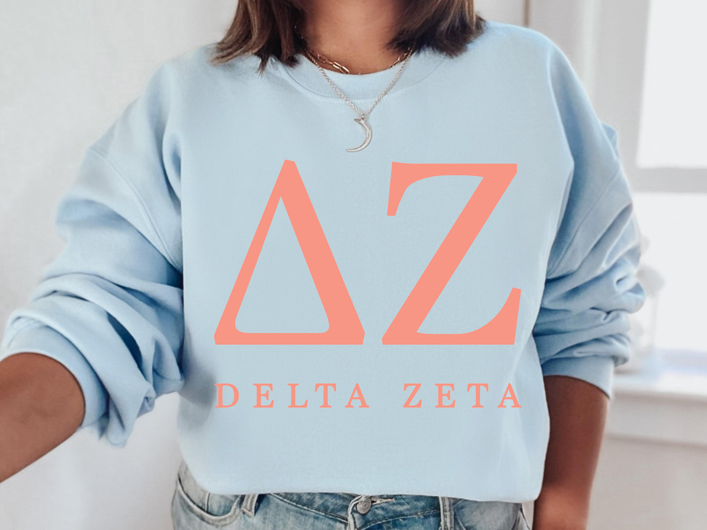 Delta Zeta Pink Personality Sorority Sweatshirt _ 661g