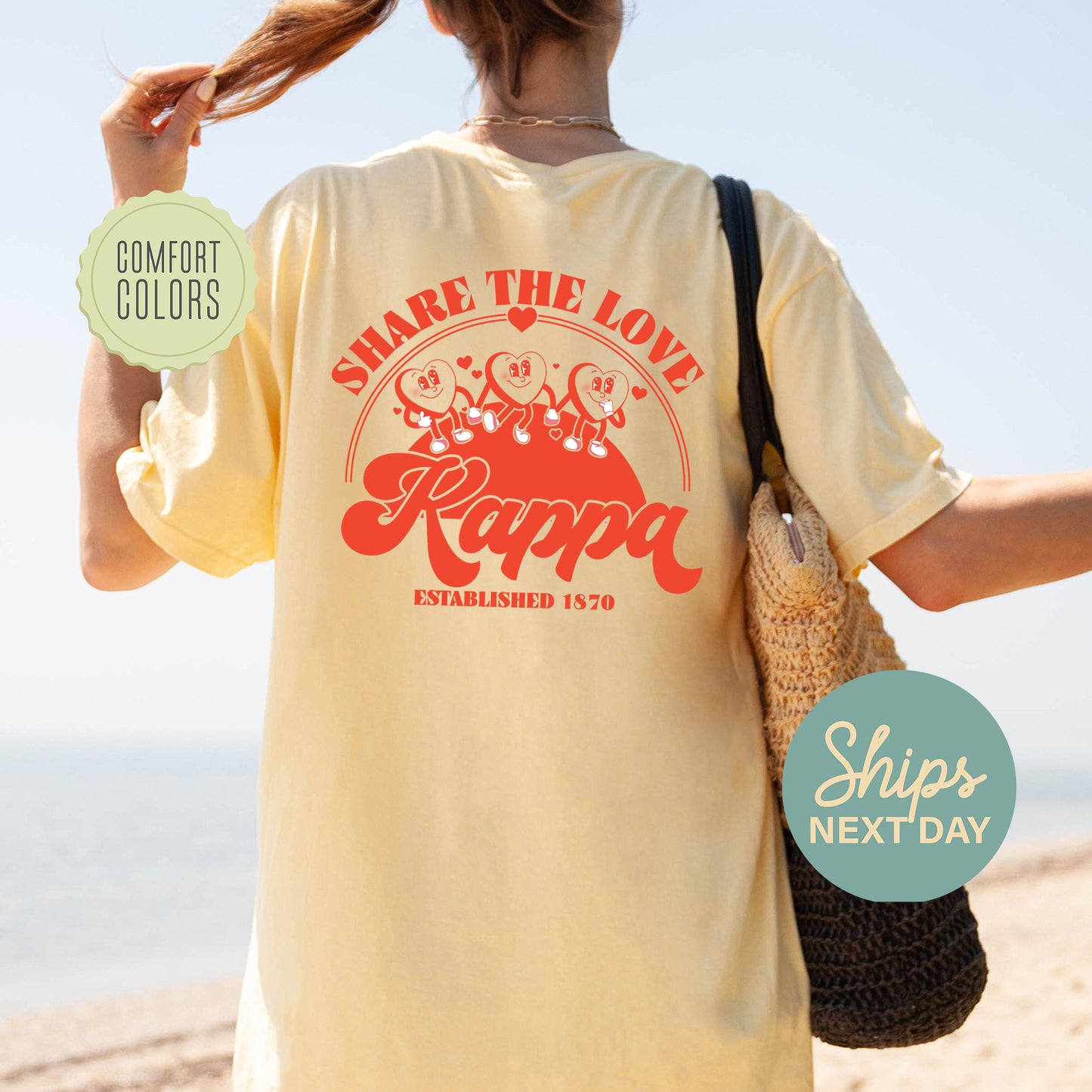 Kappa Kappa Gamma Share the Love Comfort Colors Sorority T-shirt _ 33249g