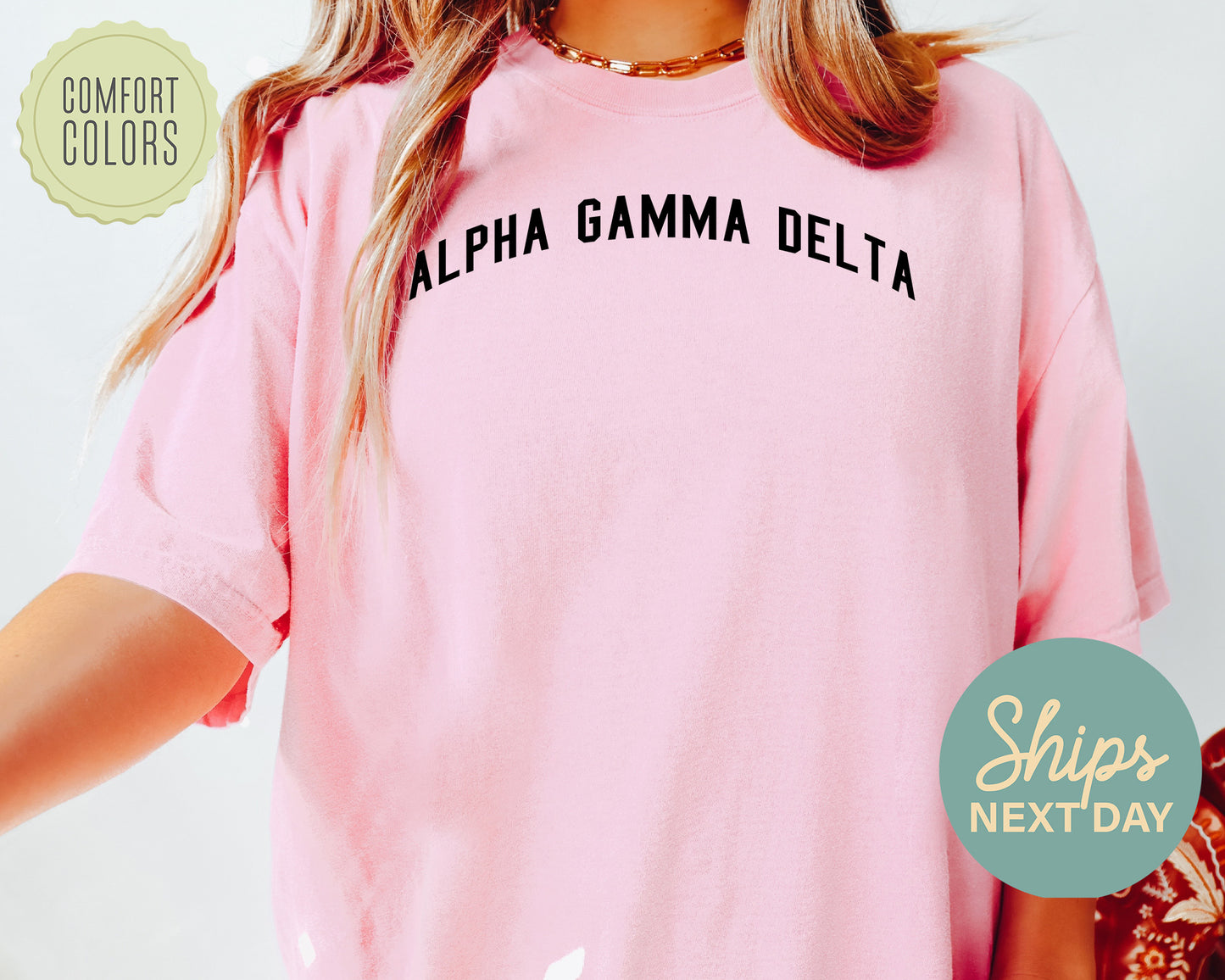 Alpha Gamma Delta Just Bold Comfort Colors Sorority T-shirt _ 2372g