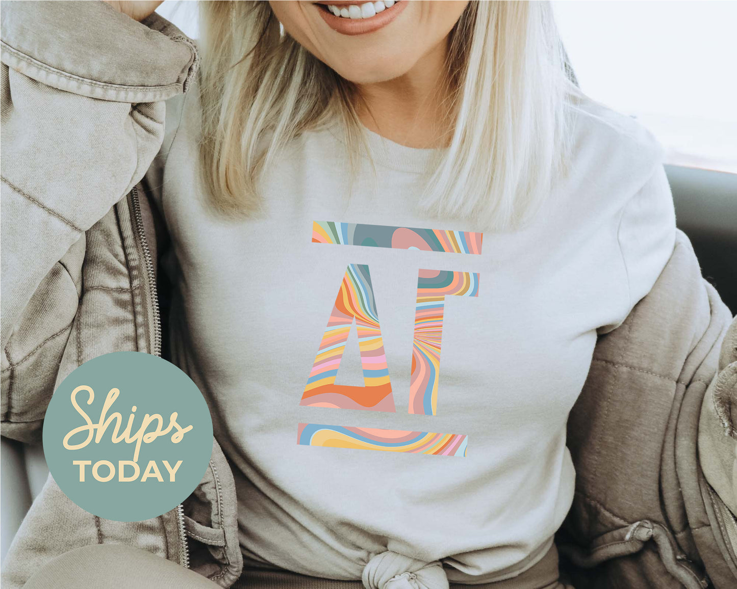 Delta Gamma Multicolor Letters Sorority T-shirt _ 30472g