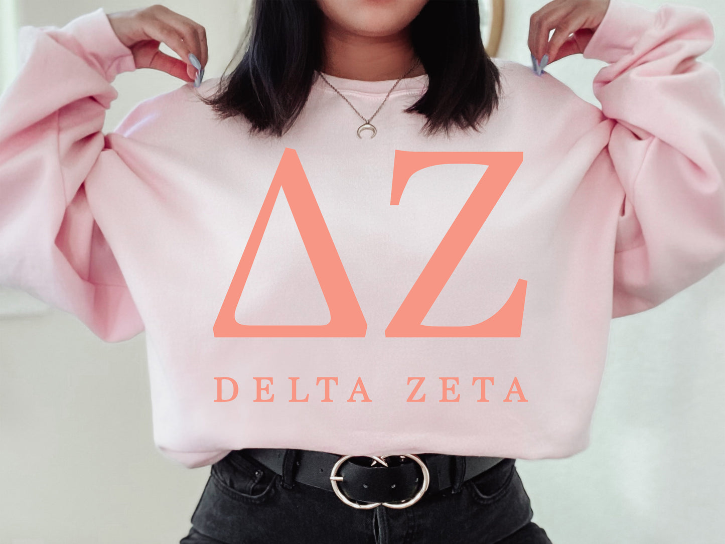 Delta Zeta Pink Personality Sorority Sweatshirt _ 661g
