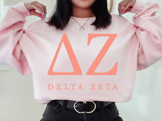 Delta Zeta Pink Personality Sorority Sweatshirt _ 661g