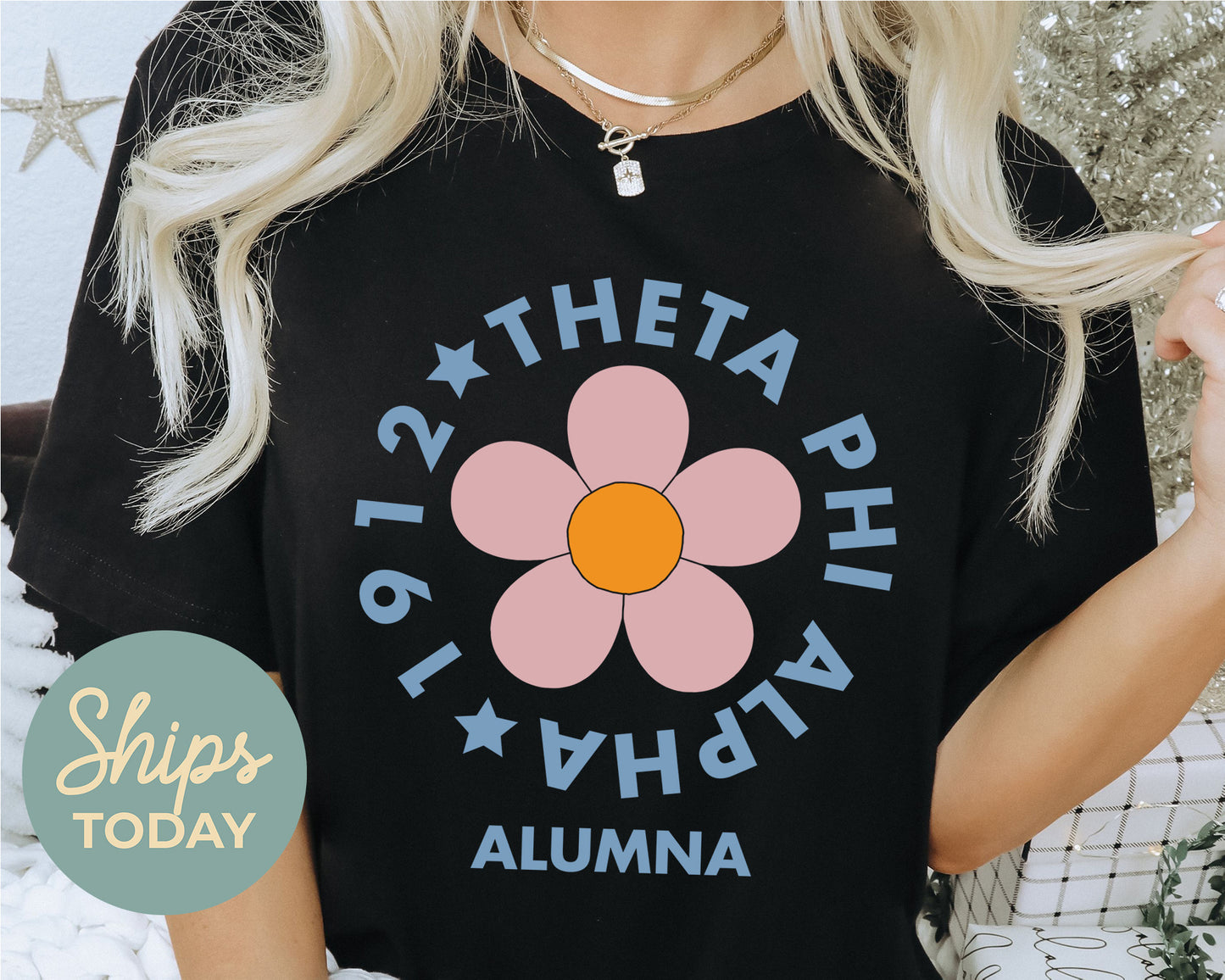 Theta Phi Alpha Floral Alumna Sorority T-shirt _ 2575g