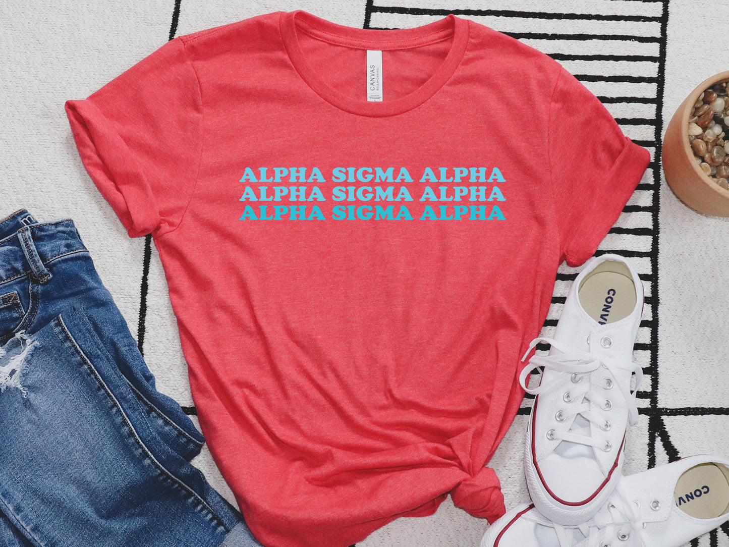 Alpha Sigma Alpha Touch of Blue Sorority T-shirt _ 2583g