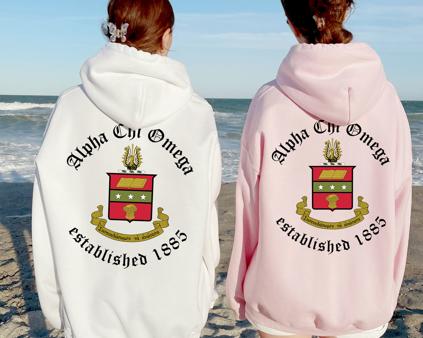 Alpha Chi Omega Old English Crest Sorority Hoodie _ 32920g