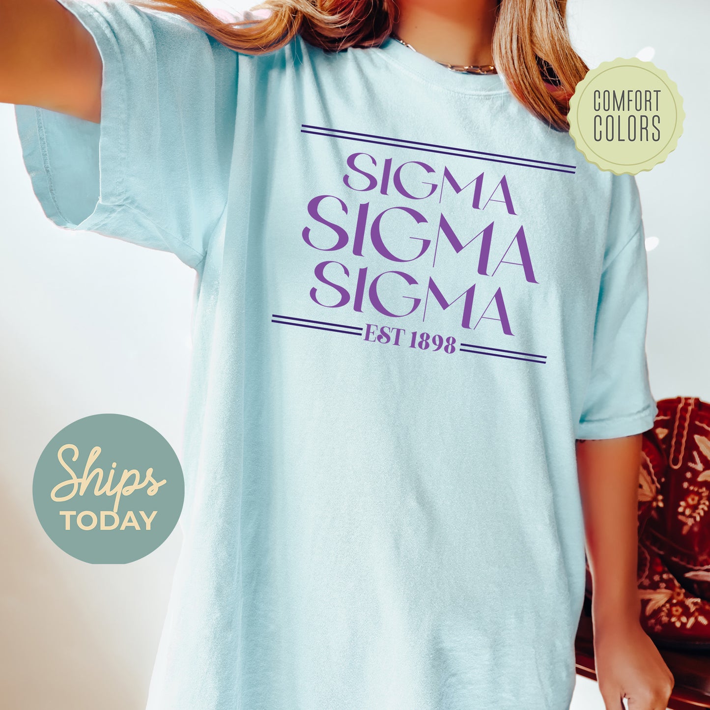 Sigma Sigma Sigma Greek Harmony Comfort Colors Sorority T-shirt _ 34987g