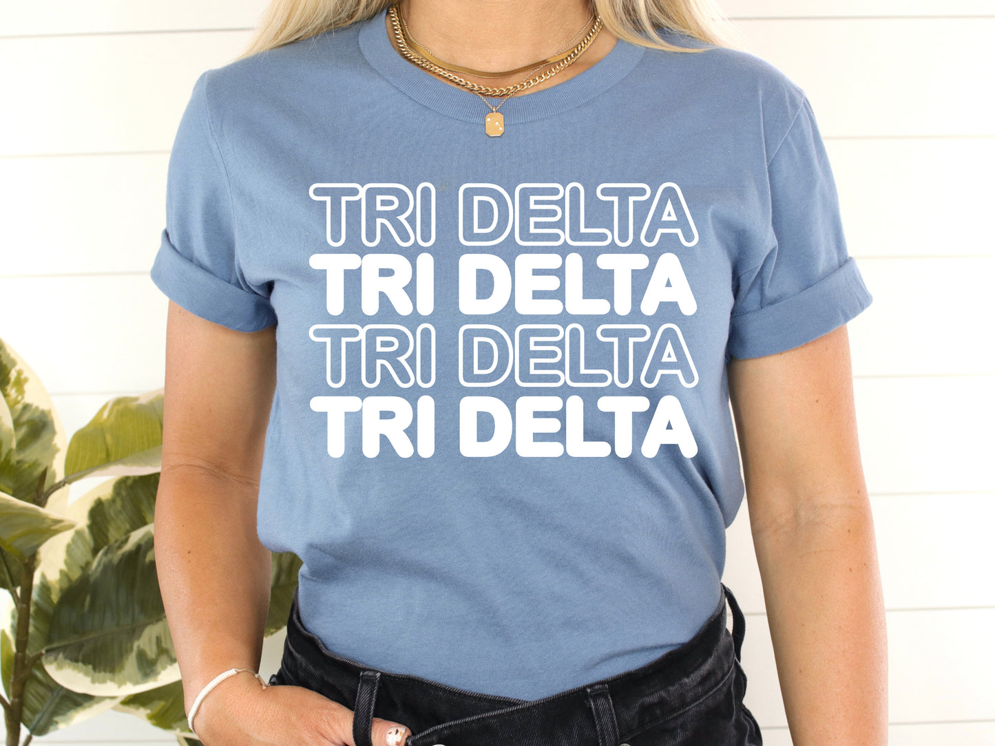 Delta Delta Delta Bold Bubble Letter Sorority T-shirt _ 2222g