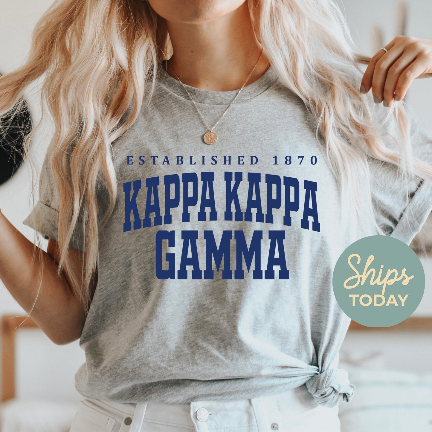 Kappa Kappa Gamma Bold Letters Sorority T-shirt _ 35137g