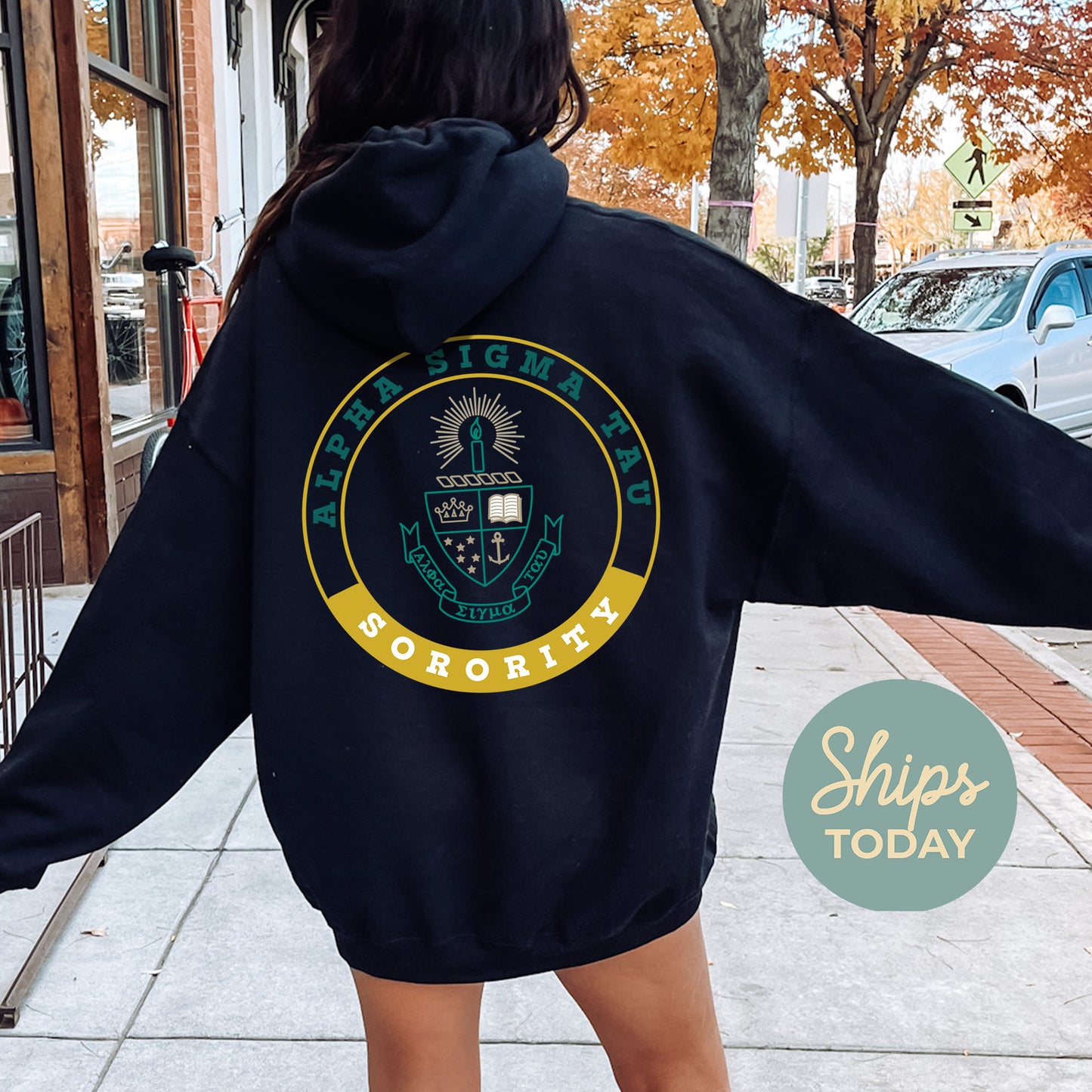 Alpha Sigma Tau Crested Tradition Sorority Hoodie _32823g