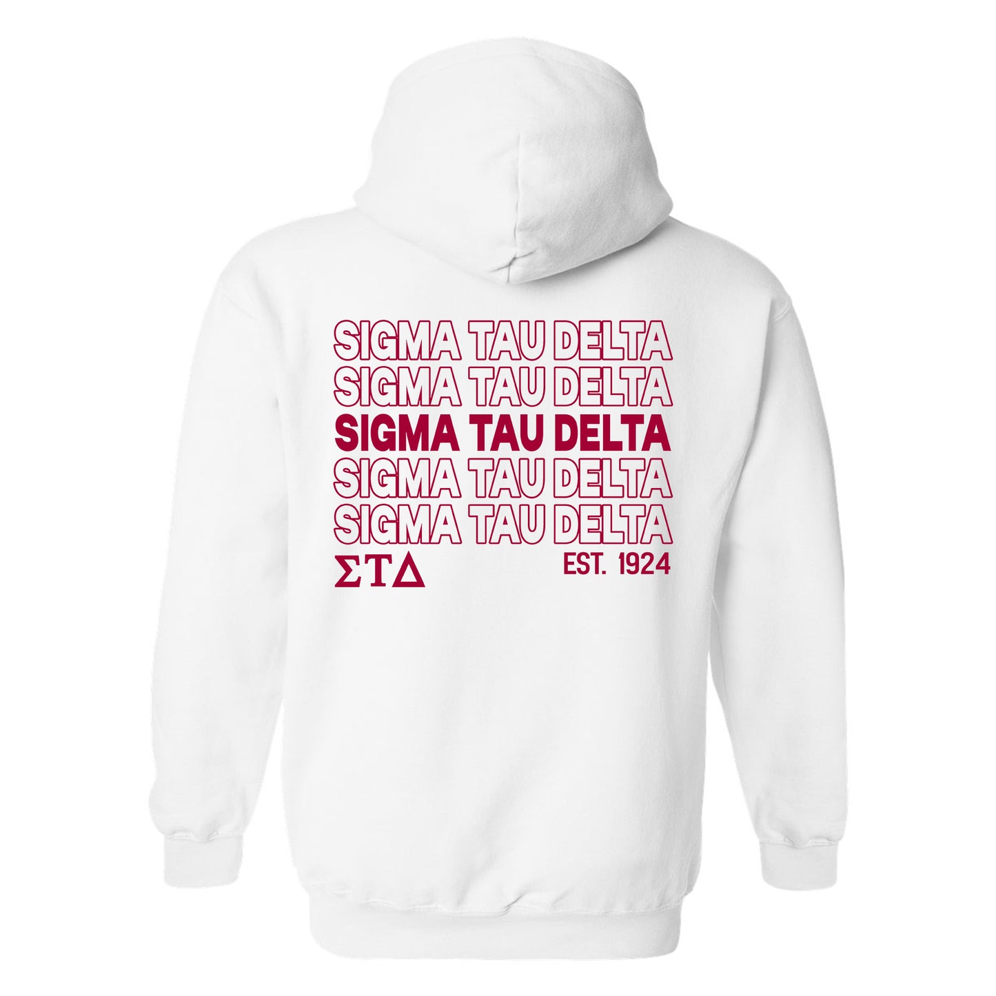 Sigma Tau Delta Repeating Letters COED Hoodie _ 35597g