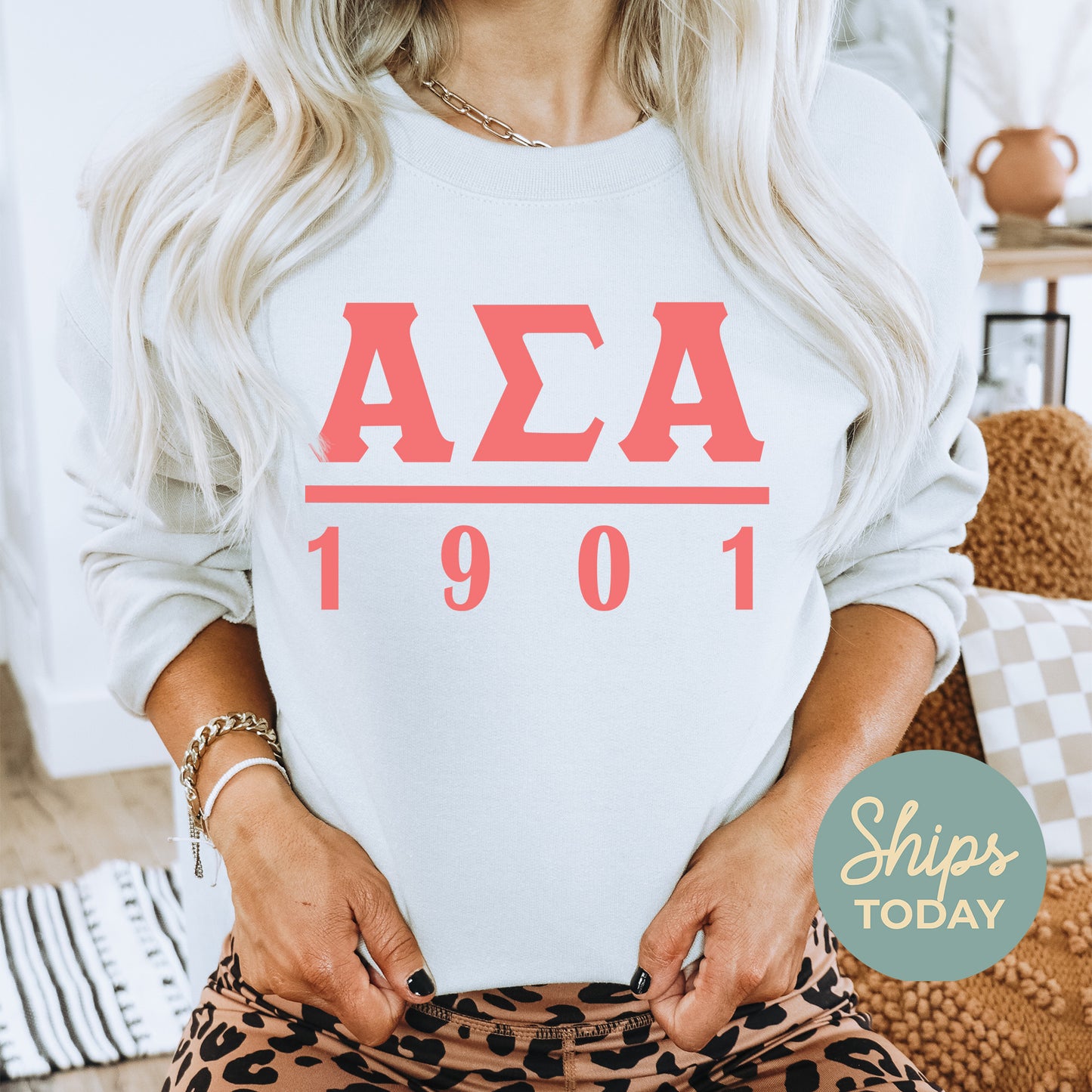Alpha Sigma Alpha Monochromatic Sorority Sweatshirt _ 30849g
