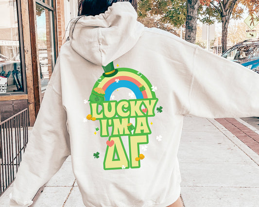 Delta Gamma Lucky Rainbow Sorority Hoodie _ 32879g