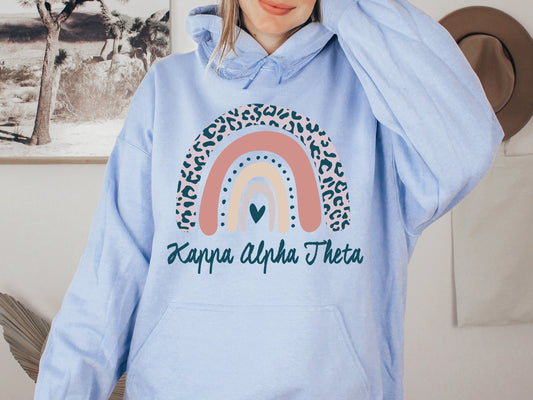 Kappa Alpha Theta Greek Rainbow Sorority Hoodie _ 2748g