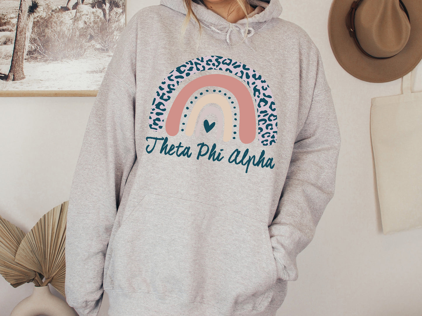 Theta Phi Alpha Greek Rainbow Sorority Hoodie _ 2757g