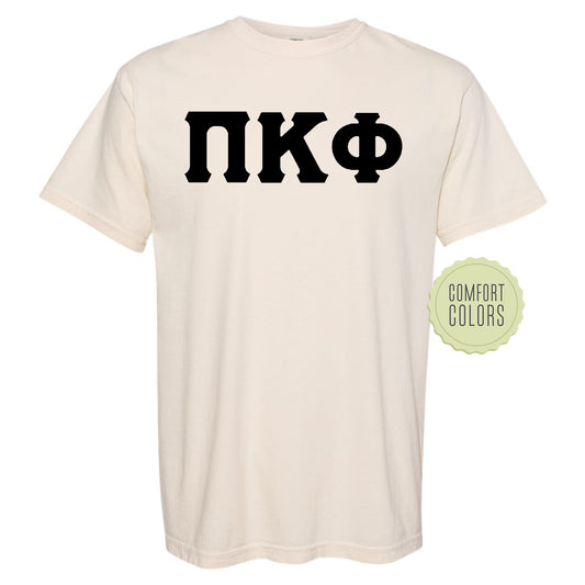Pi Kappa Phi Black Letters Comfort Colors Farternity T-shirt _ 34926g