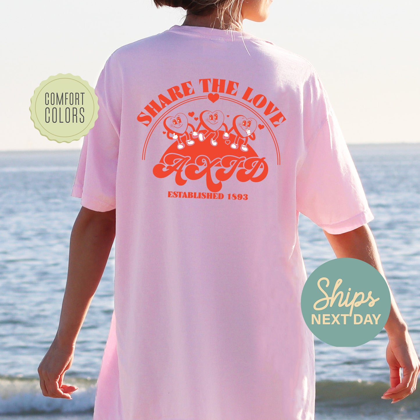 Alpha Xi Delta Share the Love Comfort Colors Sorority T-shirt _ 33240g