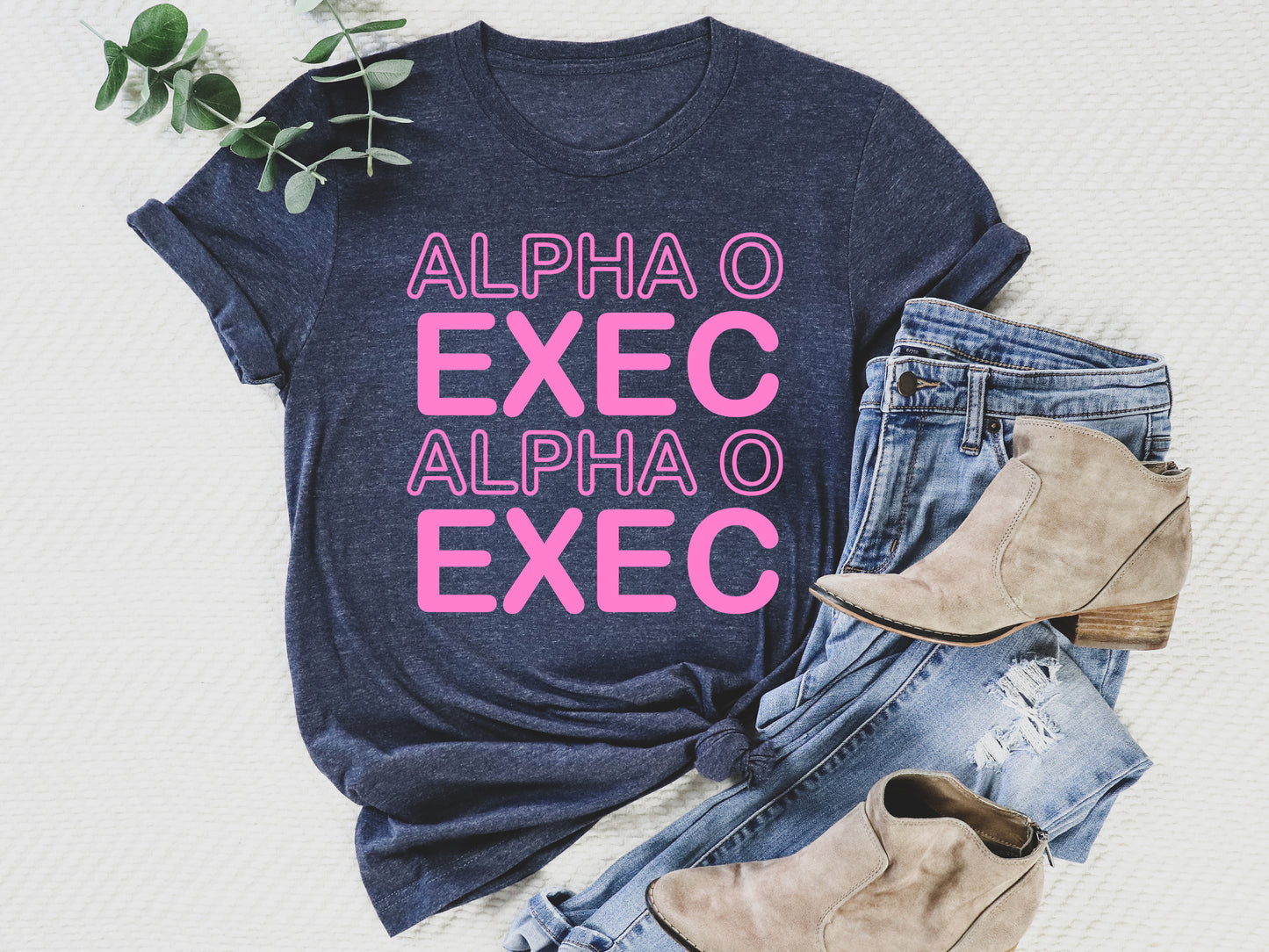 Alpha Omicron Pi Executive Sisterhood Sorority T-shirt _ 30904g