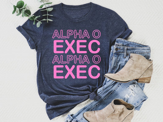 Alpha Omicron Pi Executive Sisterhood Sorority T-shirt _ 30904g