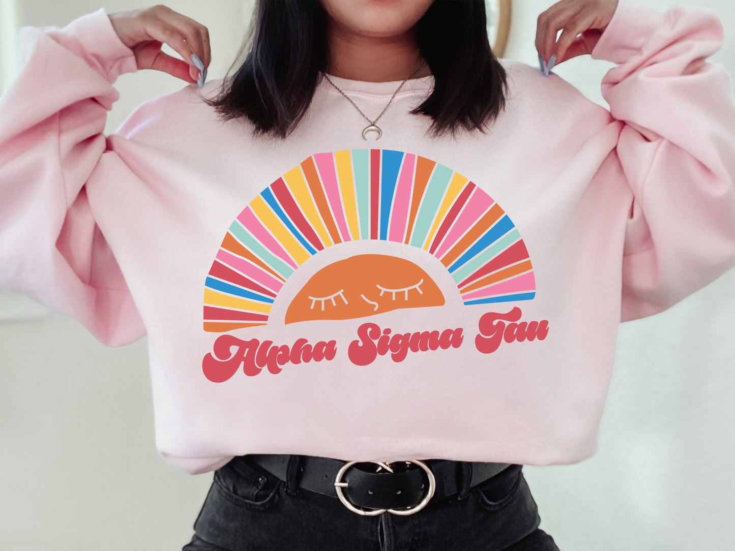 Alpha Sigma Tau Sunshine Sorority Sweatshirt _ 3314g