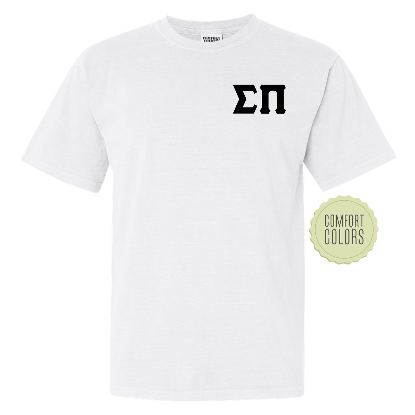 a white t - shirt with a black logo on it