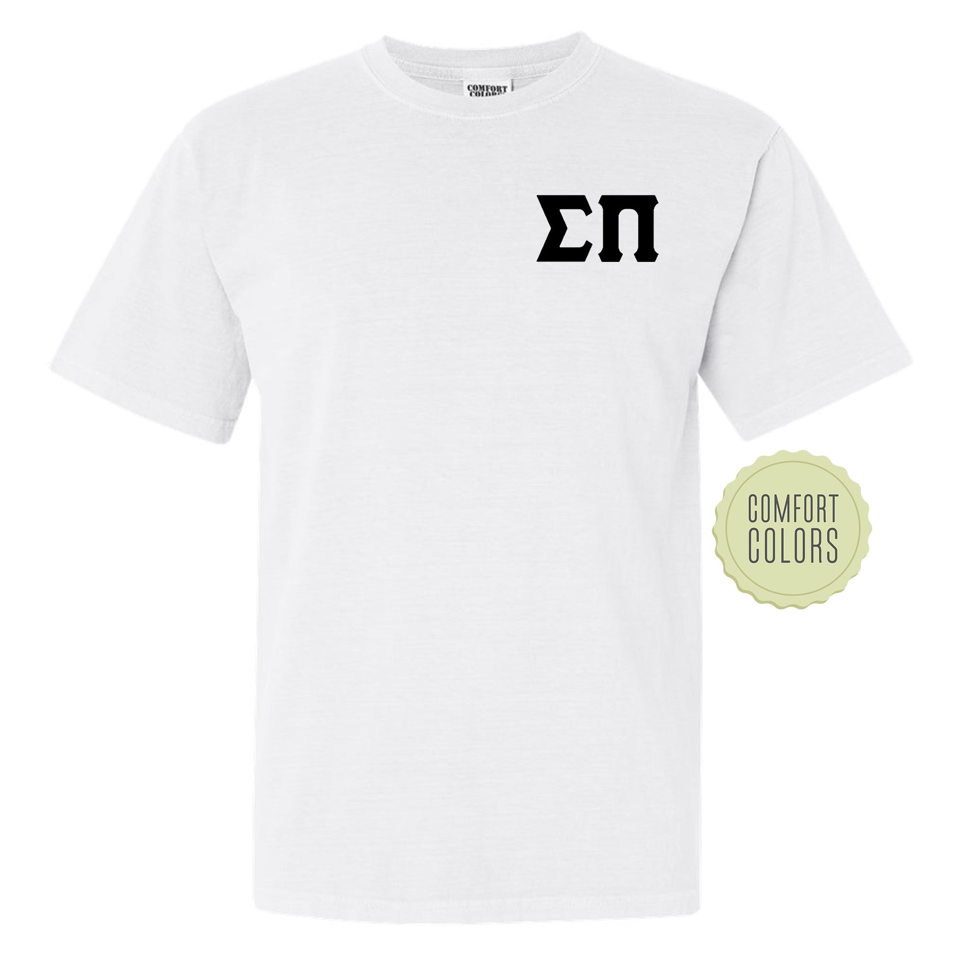 a white t - shirt with a black logo on it