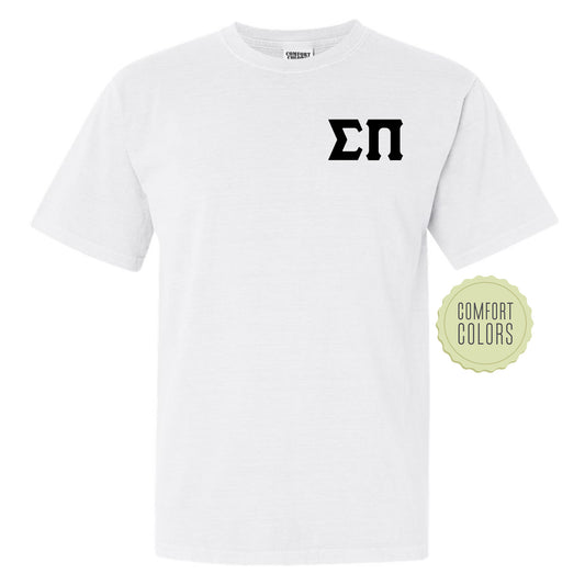 a white t - shirt with a black logo on it