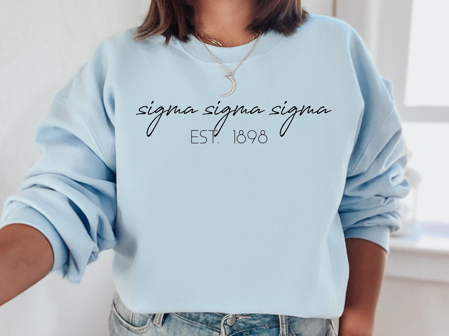 Sigma Sigma Sigma Black Calligraphy Sorority Sweatshirt _ 2340g