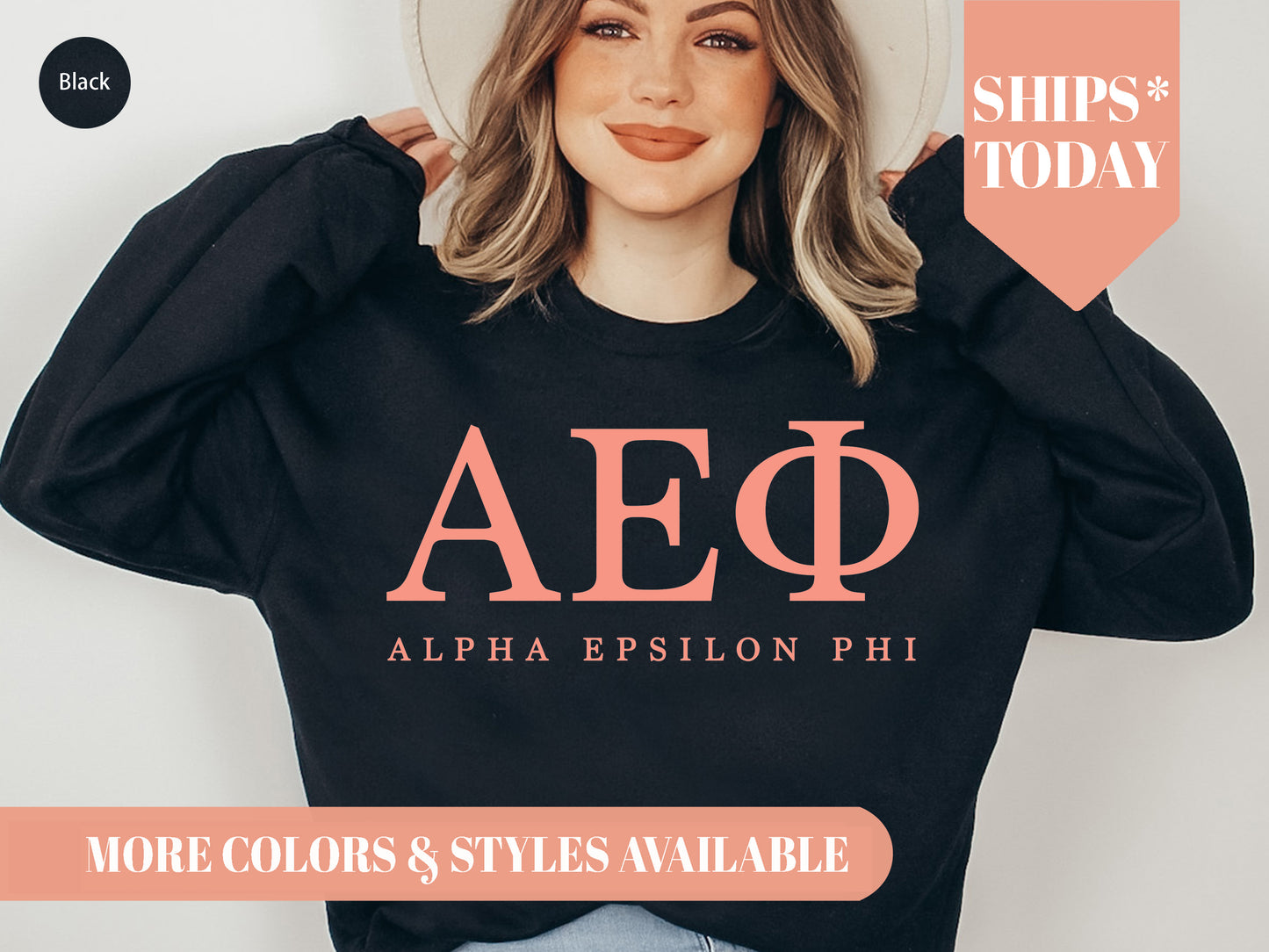 Alpha Epsilon Phi Pink Personality Sorority Sweatshirt _ 650g