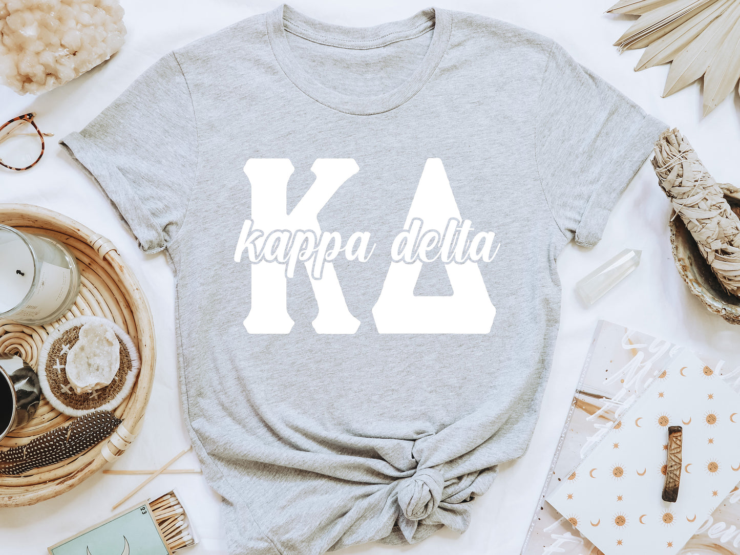 Kappa Delta Sliced White Letters Sorority T-shirt _ 2254g