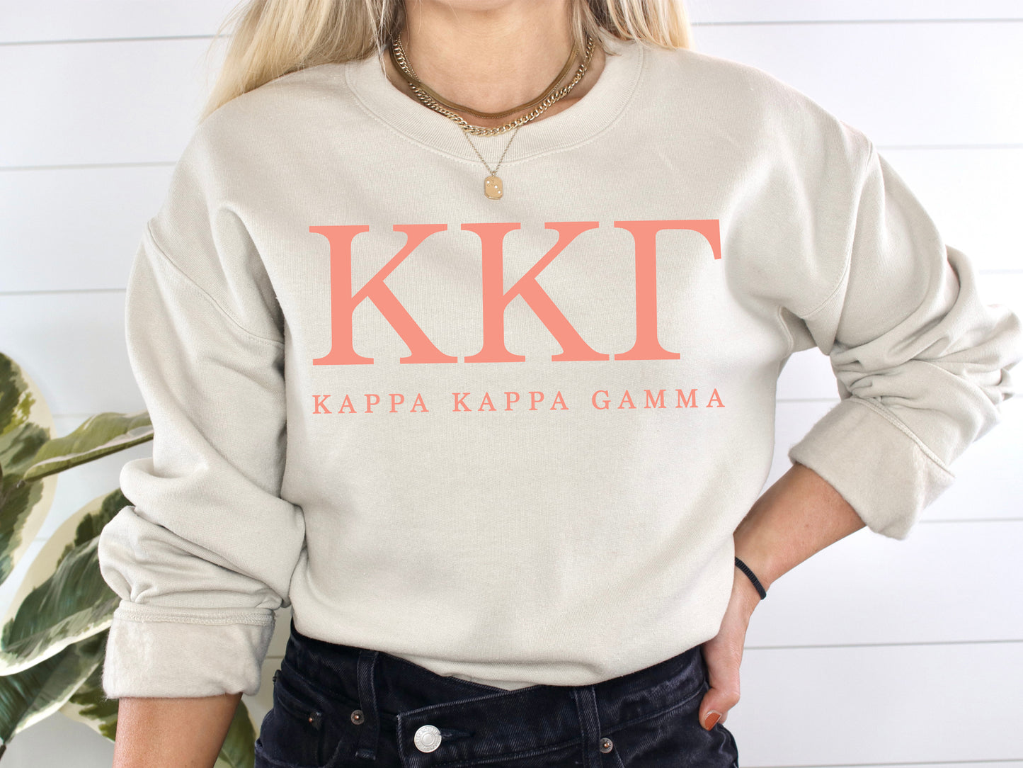 Kappa Kappa Gamma Pink Personality Sorority Sweatshirt _ 665g