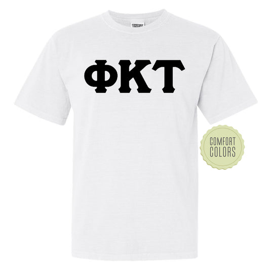 Phi Kappa Tau Black Letters Comfort Colors Farternity T-shirt _ 34923g