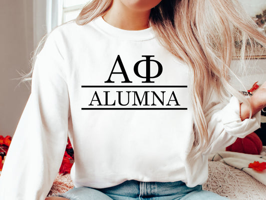 Alpha Phi Just Turned Alumna Sorority Sweatshirt _ 30739g